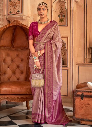 Remarkable Woven Banarasi Purple Classic Designer 