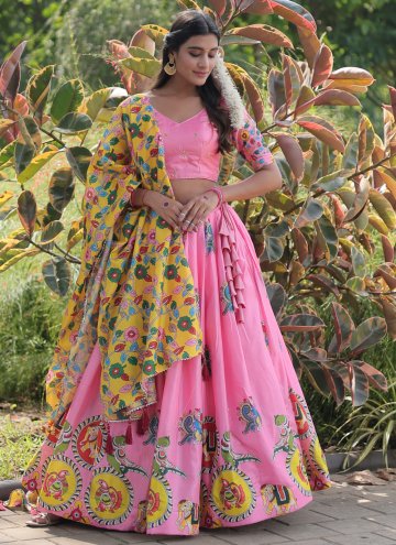 Silk Designer Lehenga Choli in Pink Enhanced with 