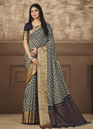 Tussar Silk Classic Designer Saree in Multi Colour