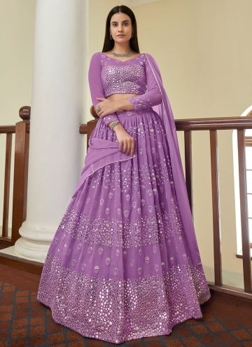 Violet Bollywood Lehenga Choli in Georgette with E