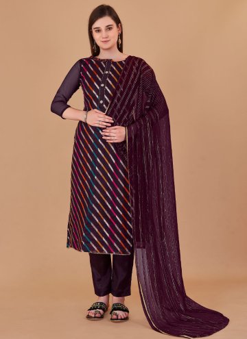 Wine color Lace Jacquard Salwar Suit