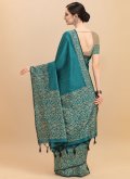 Woven Banglori Silk Teal Classic Designer Saree - 3