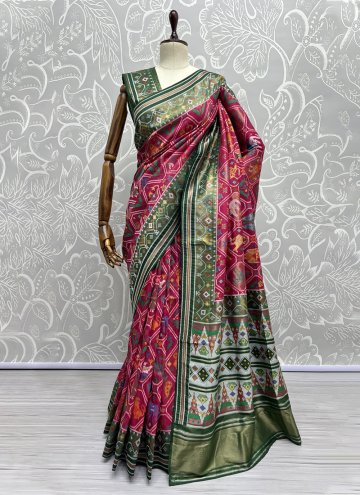 Woven Silk Rani Contemporary Saree