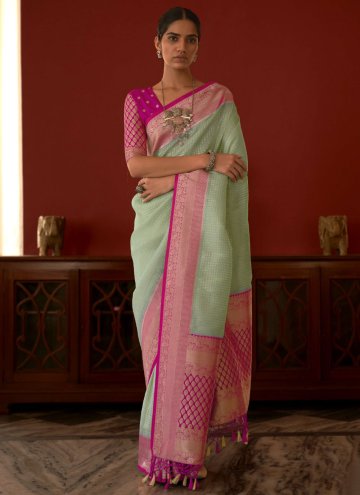 Woven Silk Rani Trendy Saree