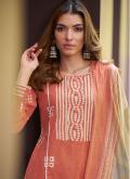 Alluring Peach Cotton  Digital Print Salwar Suit for Ceremonial - 1