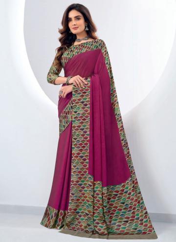 Alluring Rani Chiffon Printed Trendy Saree