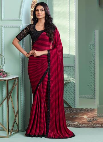 Beautiful Red Satin Border Classic Designer Saree