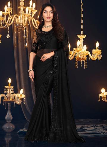 Black Shimmer Georgette Embroidered Contemporary S