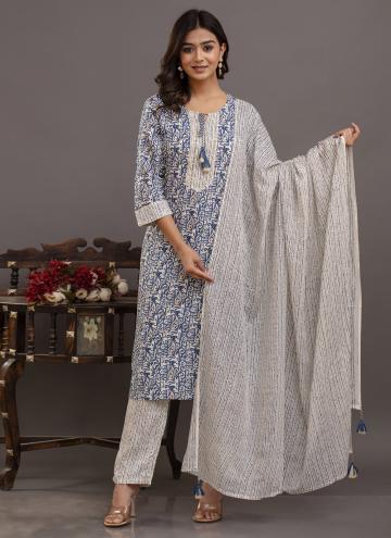 Blue color Cotton  Salwar Suit with Digital Print