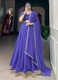 Blue Designer Lehenga Choli in Georgette with Lace - 3