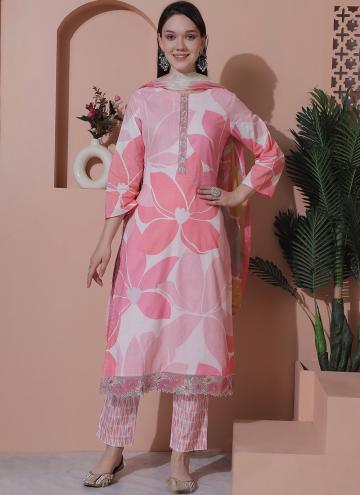 Digital Print Cotton  Pink Salwar Suit