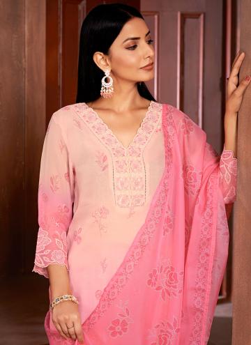 Digital Print Muslin Pink Trendy Salwar Kameez