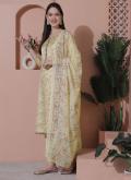 Digital Print Satin Yellow Salwar Suit - 3