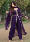 Embroidered Faux Georgette Purple Trendy Salwar Kameez - 2