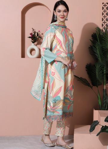 Fab Multi Colour Cotton  Digital Print Salwar Suit for Casual