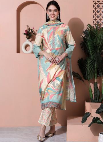 Fab Multi Colour Cotton  Digital Print Salwar Suit
