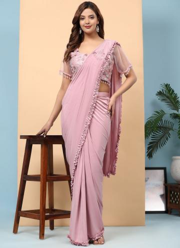 Glorious Pink Imported Embroidered Classic Designer Saree