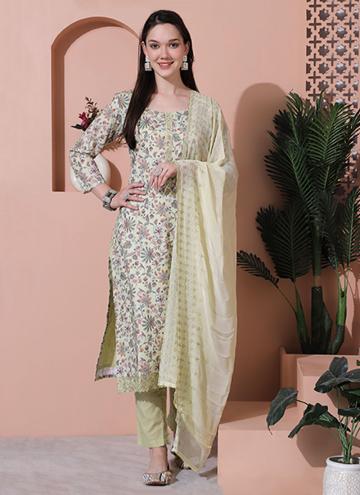Green color Cotton  Trendy Salwar Kameez with Digi