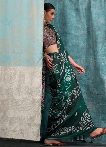 Green color Crepe Silk Classic Designer Saree with Printed
