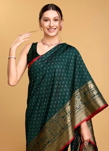 Green Silk Jacquard Work Classic Designer Saree for Ceremonial