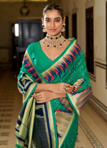 Green Silk Woven Trendy Saree