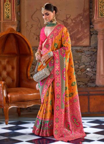 Mustard Banarasi Woven Classic Designer Saree for 