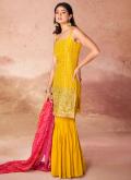 Mustard Salwar Suit in Georgette with Embroidered - 2