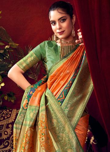 Orange Paithni Woven Designer Saree for Ceremonial