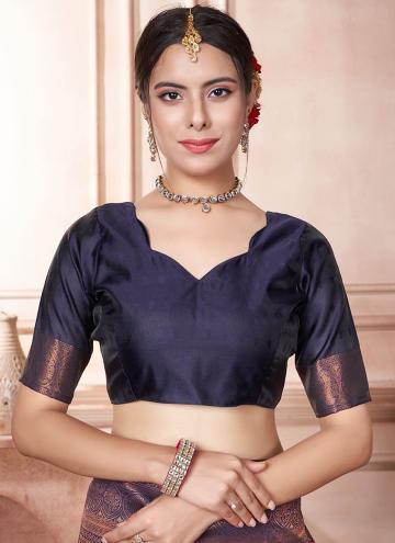 Peach Kanjivaram Silk Woven Designer Saree for Ceremonial