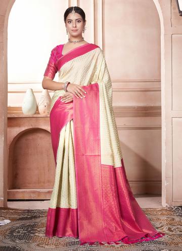 Pink and Sea Green Kanjivaram Silk Woven Classic Designer Saree