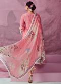 Pink color Muslin Designer Salwar Kameez with Embroidered - 1