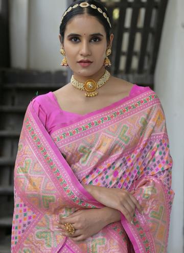 Pink color Woven Paithni Classic Designer Saree