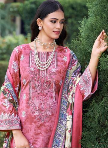 Pink Cotton  Digital Print Salwar Suit for Ceremonial