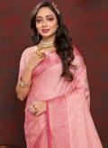 Pink Trendy Saree in with Woven - 1