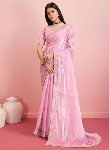 Purple color Silk Classic Designer Saree with Border
