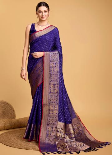 Purple color Silk Trendy Saree with Jacquard Work