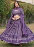 Purple Designer Lehenga Choli in Faux Georgette with Embroidered - 2