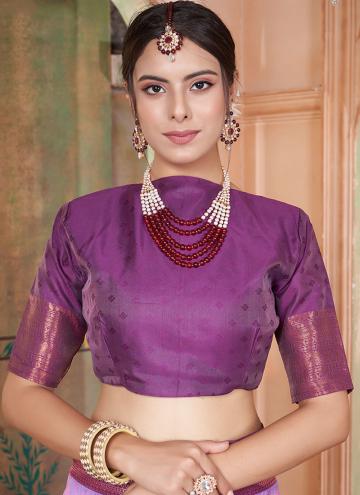 Purple Kanjivaram Silk Woven Classic Designer Saree