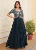 Rama Faux Georgette Embroidered Gown for Festival - 1