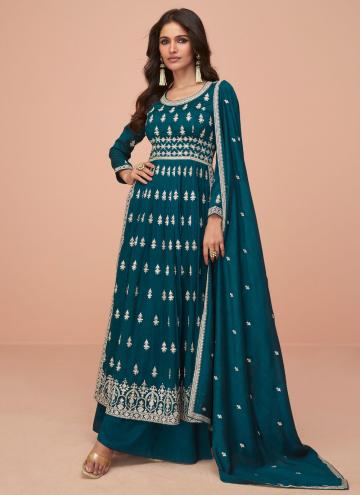 Rama Silk Embroidered Trendy Salwar Kameez for Cer