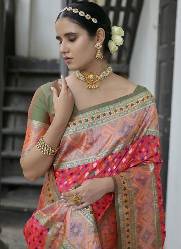 Rani color Woven Paithni Classic Designer Saree