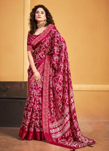 Rani Jacquard Silk Woven Contemporary Saree for Ceremonial