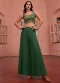 Remarkable Green Georgette Embroidered Trendy Salwar Kameez for Ceremonial - 4