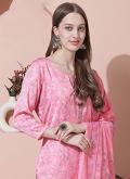 Rose Pink Satin Digital Print Salwar Suit for Ceremonial - 1