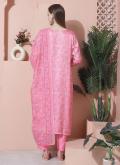 Rose Pink Satin Digital Print Salwar Suit for Ceremonial - 2