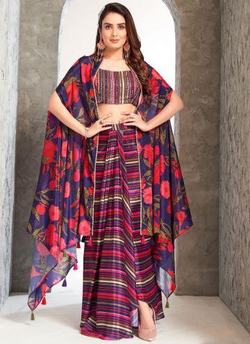 Satin Silk Readymade Lehenga Choli in Multi Colour