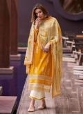 Yellow Trendy Salwar Kameez in Cotton  with Digital Print - 2
